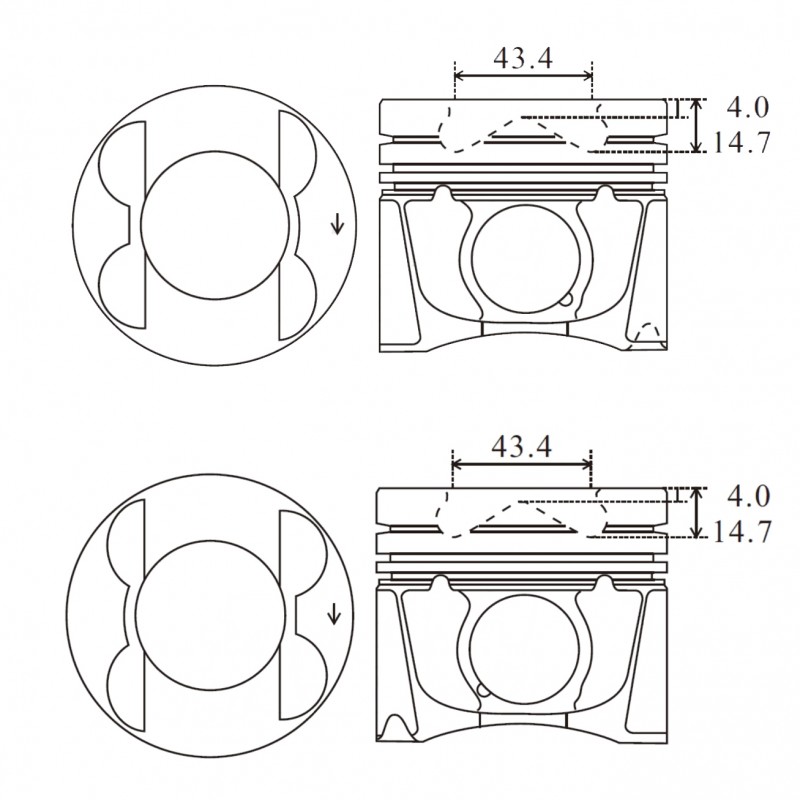 Piston set for Mercedes E320-350 ML320-350 GL320-350 Sprinter 3.0 OM642 2005-15