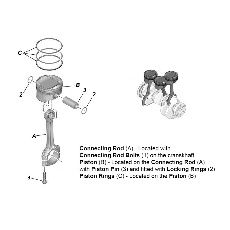 Engine piston set for Peugeot 208 Citroen C3 1.0L VTi ZMZ EB0 Puretech