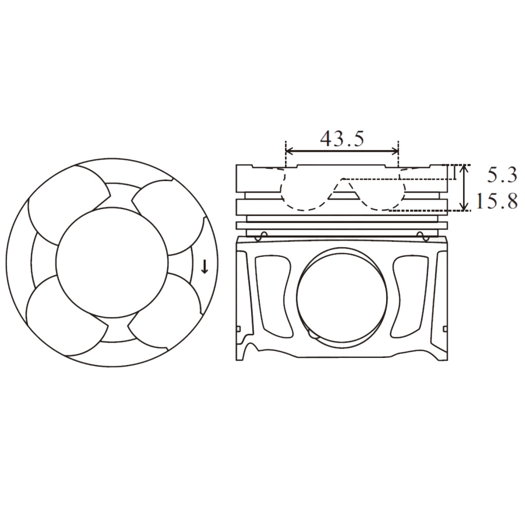 Engine piston for Jeep Grand Cherokee 3.0 EXF EXN RAM 1500 EcoDiesel 68147230AA