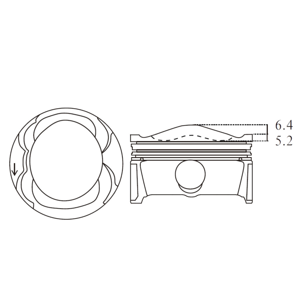 Engine piston set for Ford Focus Kuga Escape Fusion C-S-Max 1.6 EcoBoost 2010-