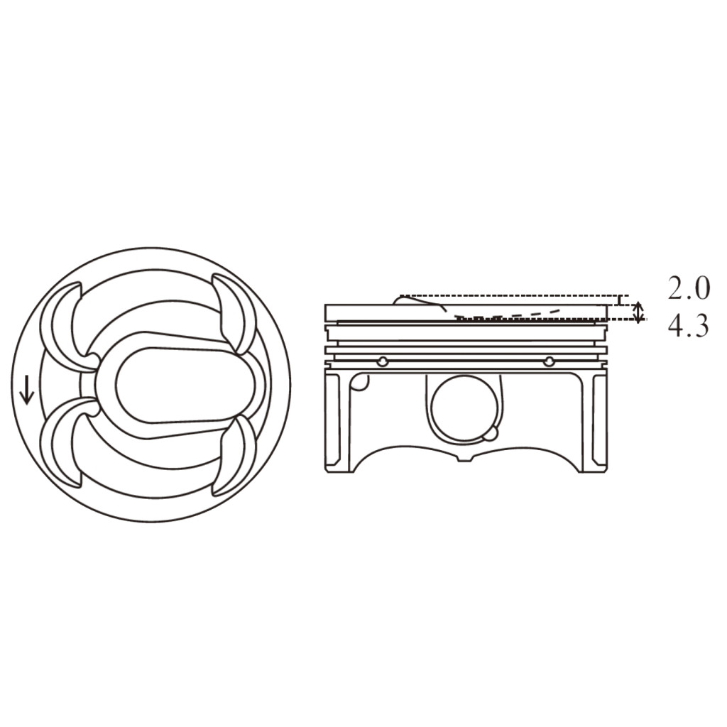 Piston set for Ford Edge Escape Explorer Fusion Focus ST 2.0 EcoBoost 2010-