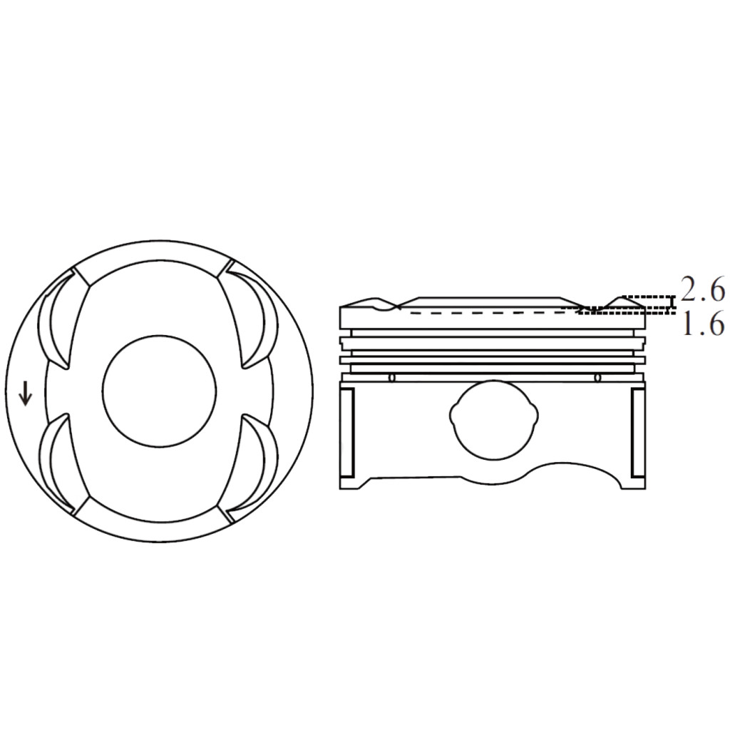 Engine piston set for Peugeot 208 Citroen C3 1.0L VTi ZMZ EB0 Puretech