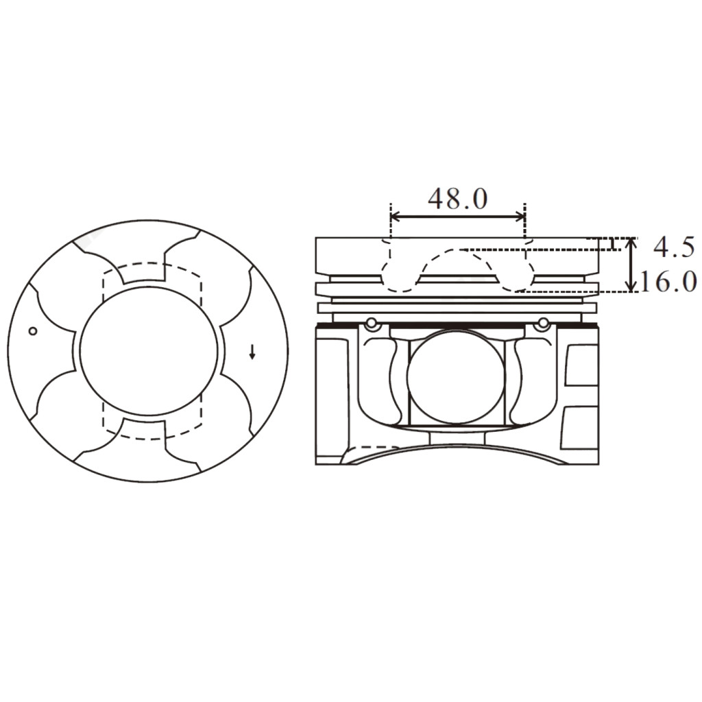 Piston set for Mitsubishi L200 Triton Pajero Sport 2.5 DI-D 4D56 16v 2013-