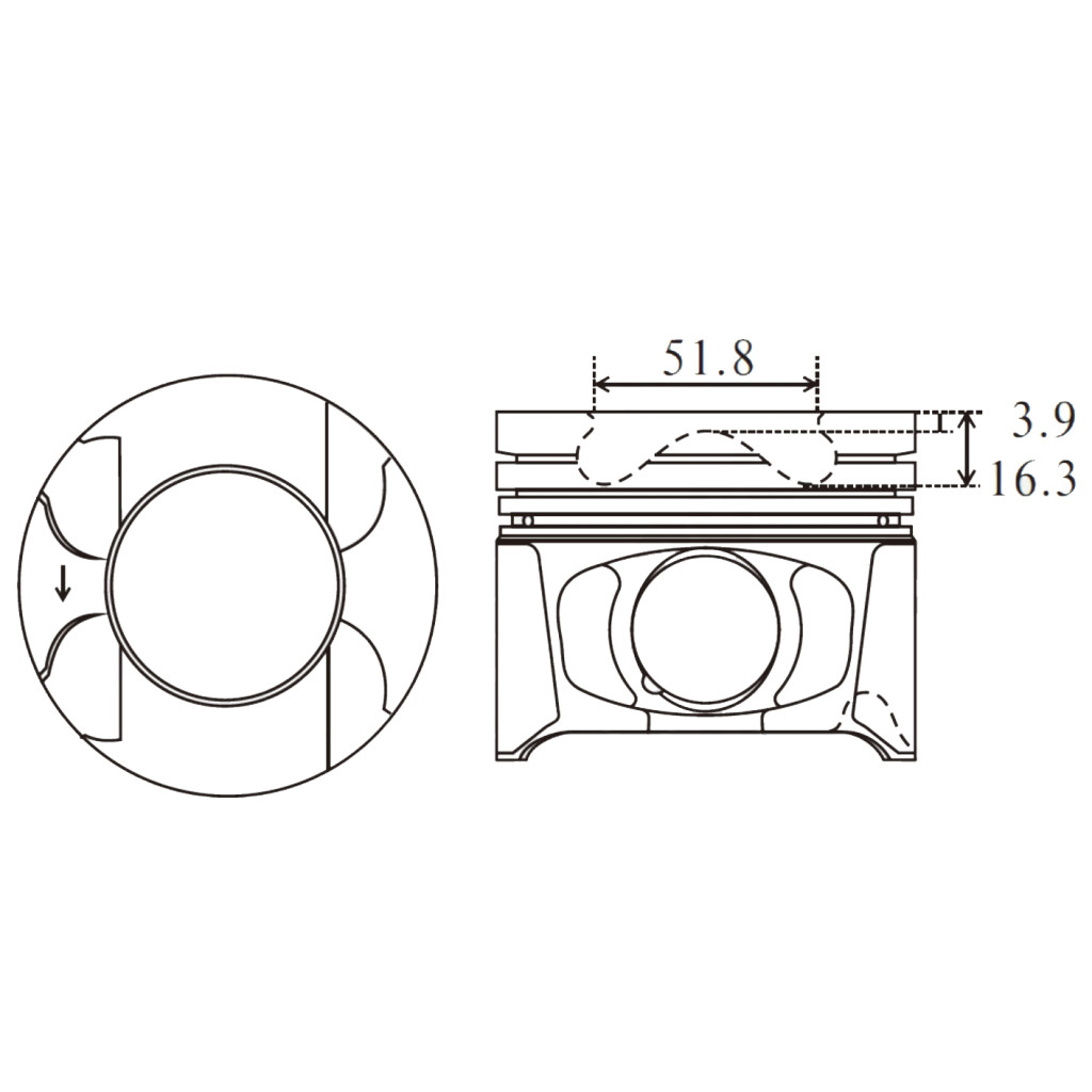 Piston set fits Toyota Hilux Land Cruiser Prado 3.0 D4D 2013- 13101-30200-01