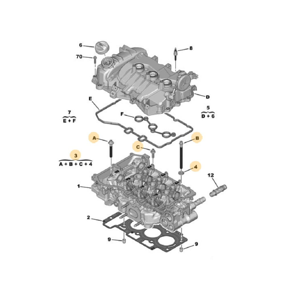 Cylinder head bolts fits Citroen Peugeot C3 C4 DS3 208 2008 308 1.2 VTi HMP HMZ