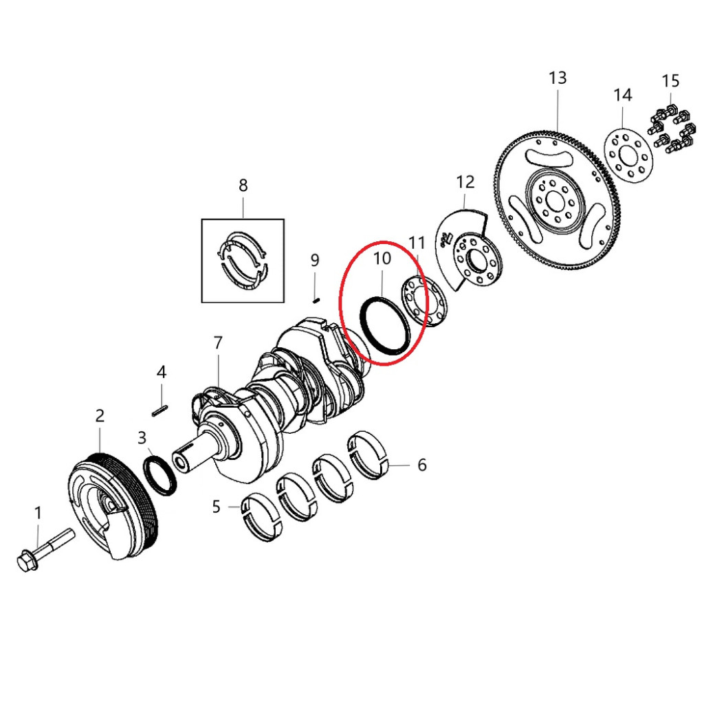 Engine crankshaft seal rear fits Jeep Grand Cherokee EXF VM Motori A630 3.0L v6