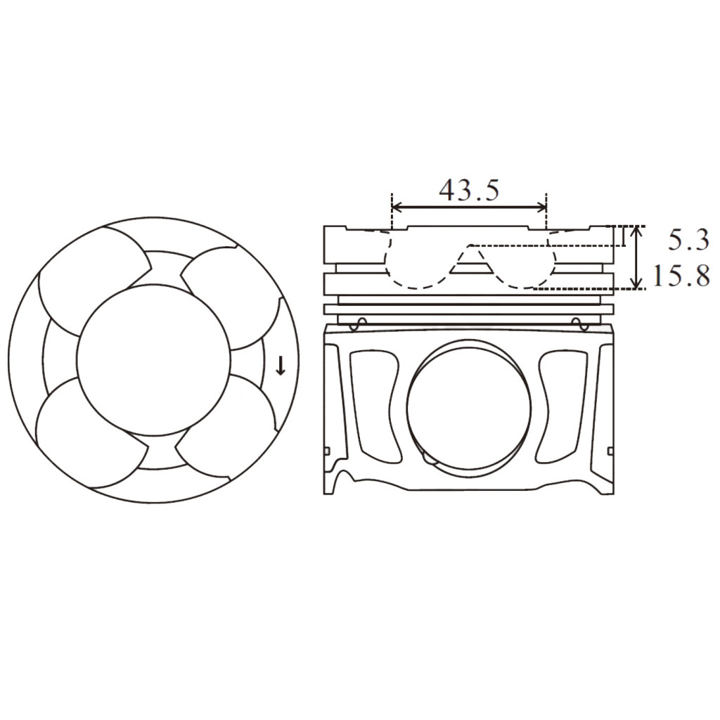 Engine piston set fits Jeep Grand Cherokee 3.0CRD V6 EXF EXN 2011- 68147230AA