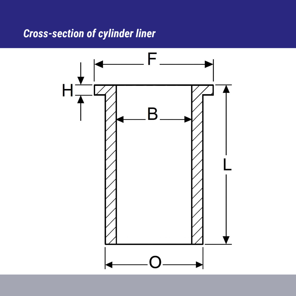 Cylinder liner fits 83.00mm piston d87.05mm L170.00mm Semi-Finish