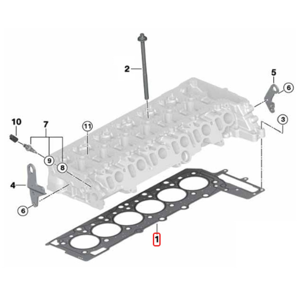 Head gasket fits BMW N57D30 330d 335d 430d 530d 535d X5 X6 30d 35d 1-hole
