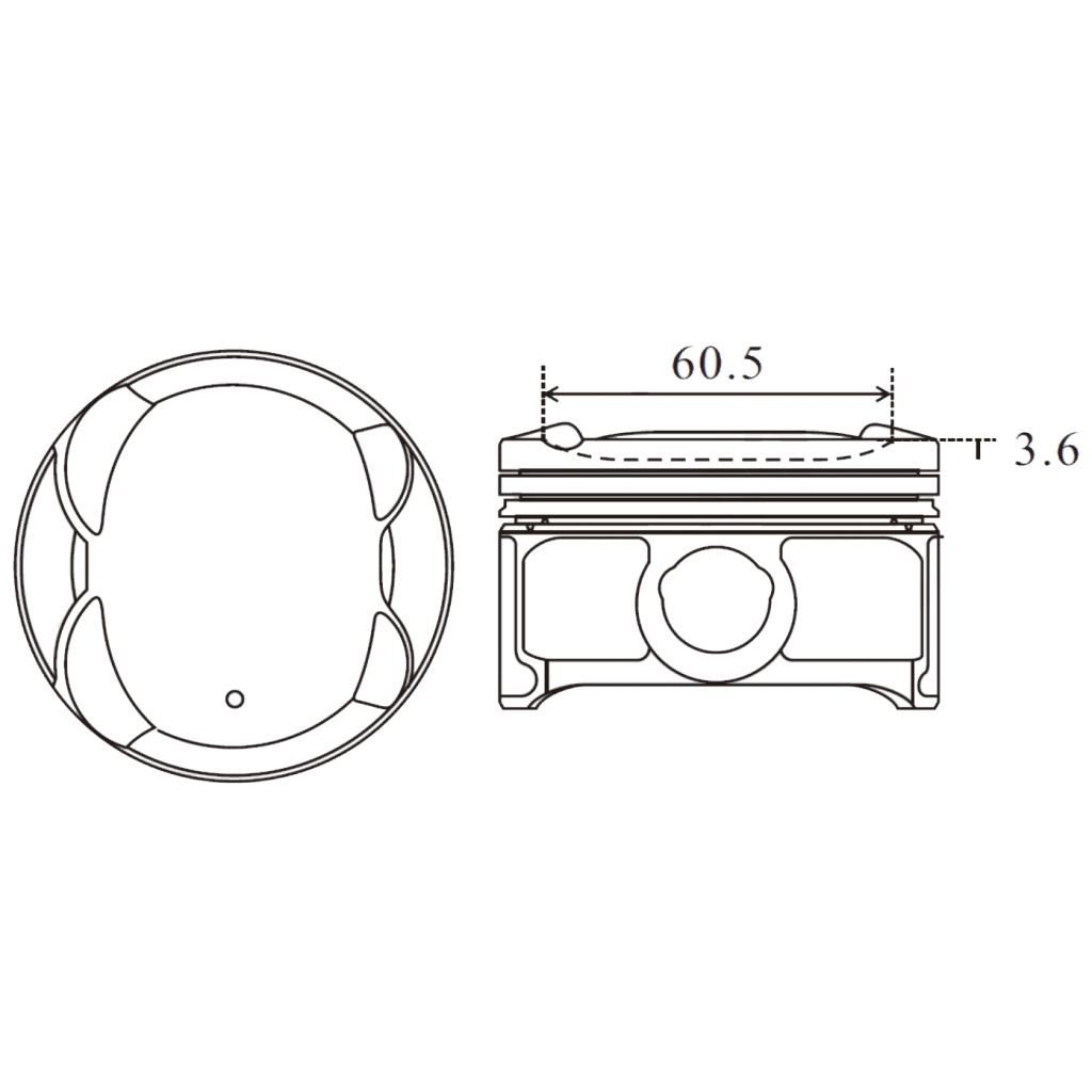 Piston set fits Peugeot 107 108 Aygo iQ Yaris Cuore Sirion 1.0 VTi 2004- 1KRFE