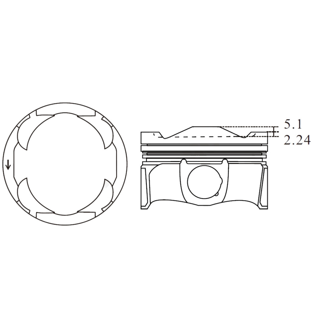Piston set fits Opel Crossland X Corsa Combo Astra Mokka 1.2 2018- B12XHL F12XHT