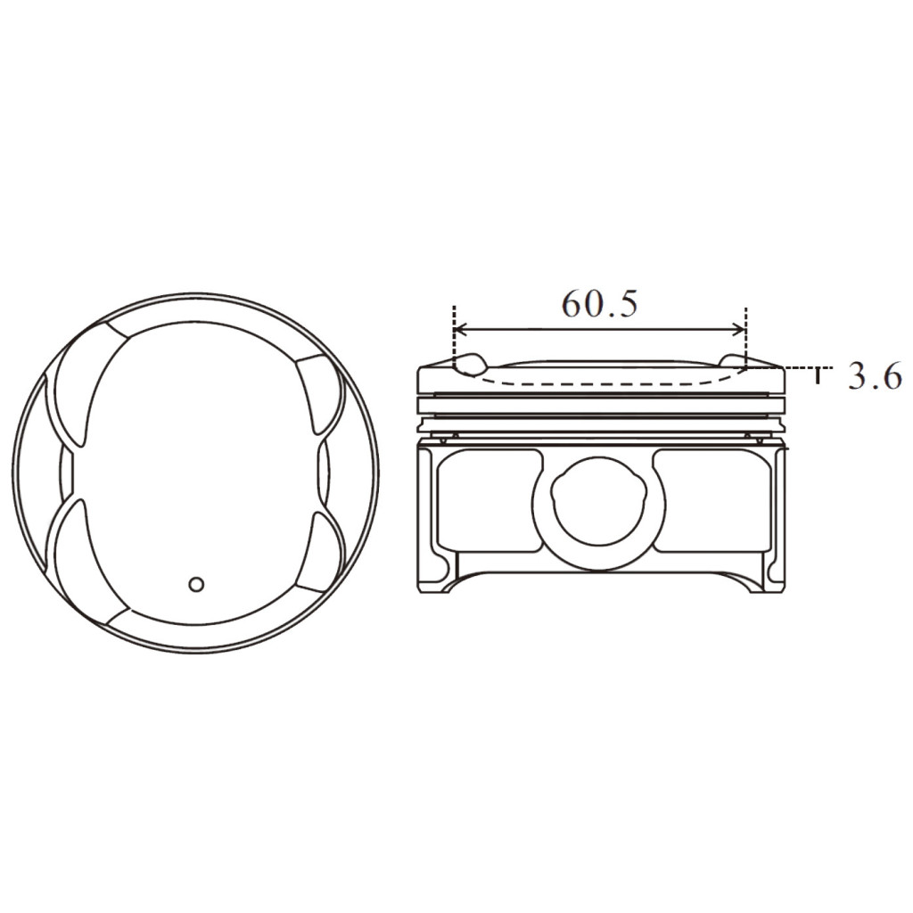 Piston set fits Peugeot 107 108 Aygo iQ Yaris Cuore Sirion 1.0 VTi 2004- 1KRFE