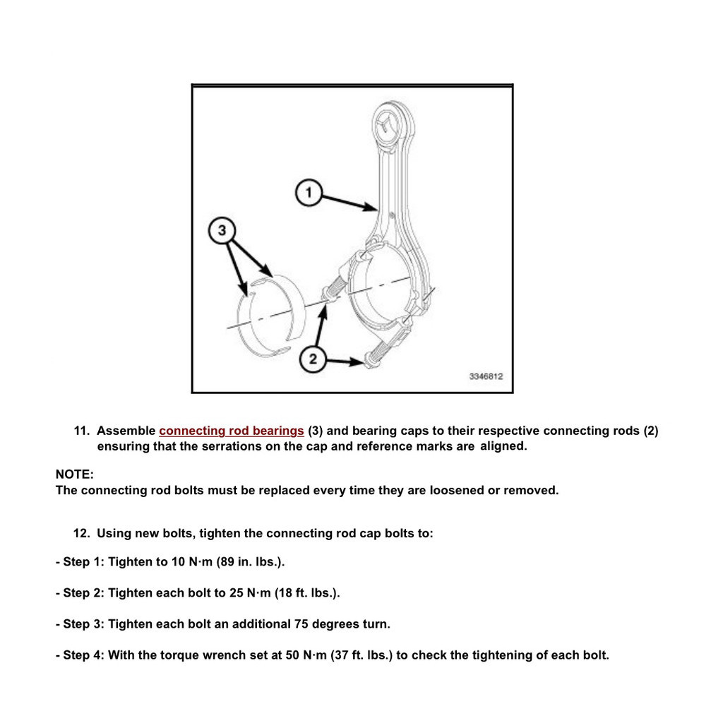 Rod bearing cap bolt fits RAM 1500 3.0 EcoDiesel EXF EXN L630 2014-2020