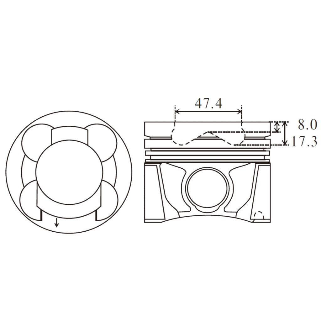 Engine pistons x4 fits Nissan Navara NP300 Pathfinder 2.5 dCi 2006- YD25DDTi