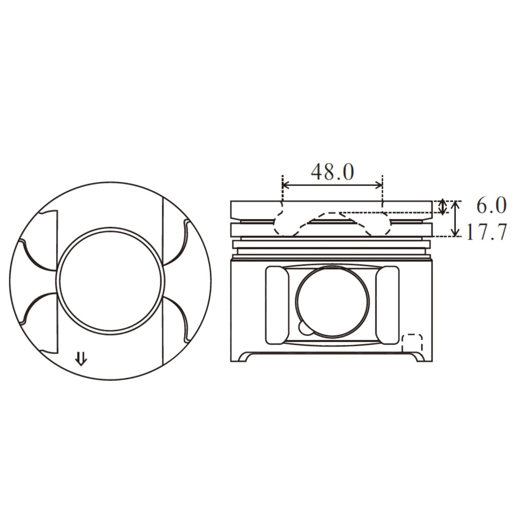 Engine pistons x4 fits Toyota Land Cruiser J90 J120 3.0 D-4D 2000-04 1KDFTV