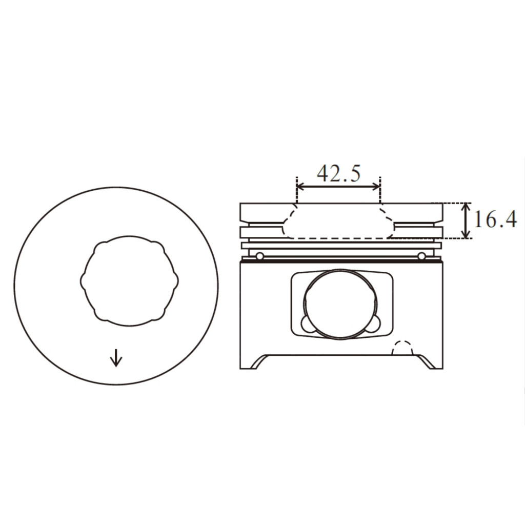 Engine pistons x6 fits Toyota Land Cruiser 4.2 TD HDJ80 1992-1997 1HD-T
