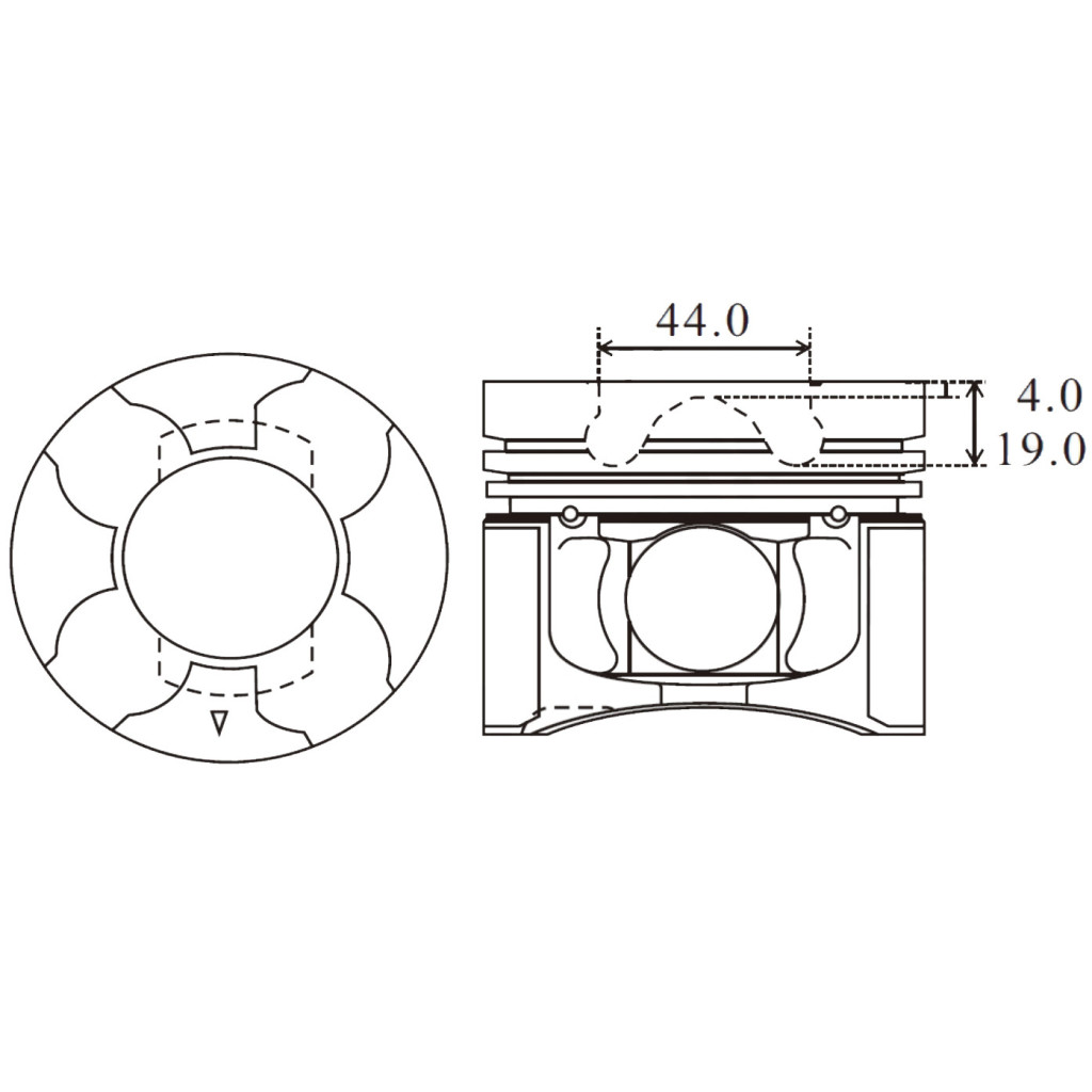 Engine pistons x4 fits Mitsubishi L200 Triton Pajero Sport 2.5 DI-D 2005-10 4D56