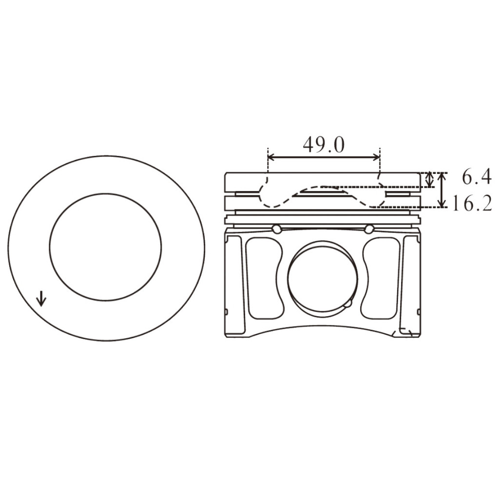 Piston set fits Ford Ranger Transit 2.2TDCi 2011- GBVAJQJ CVF5 P22DTE