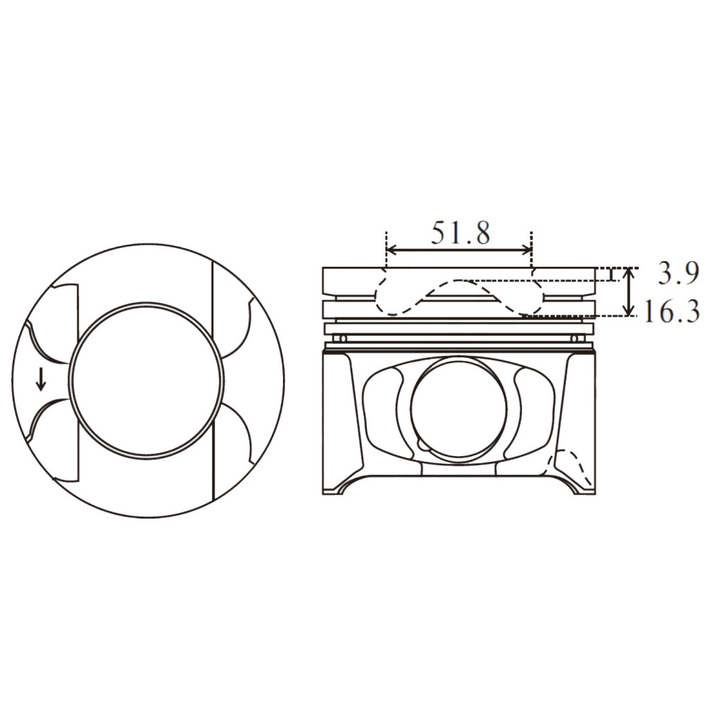 Piston set fits Toyota Hilux Land Cruiser Prado 3.0 D4D 2013- 13101-30200-01