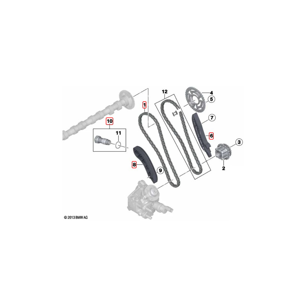 FEBI timing chain kit upper fits BMW N57D30 330d 335d 430d 525d 530d 535d X5 30d