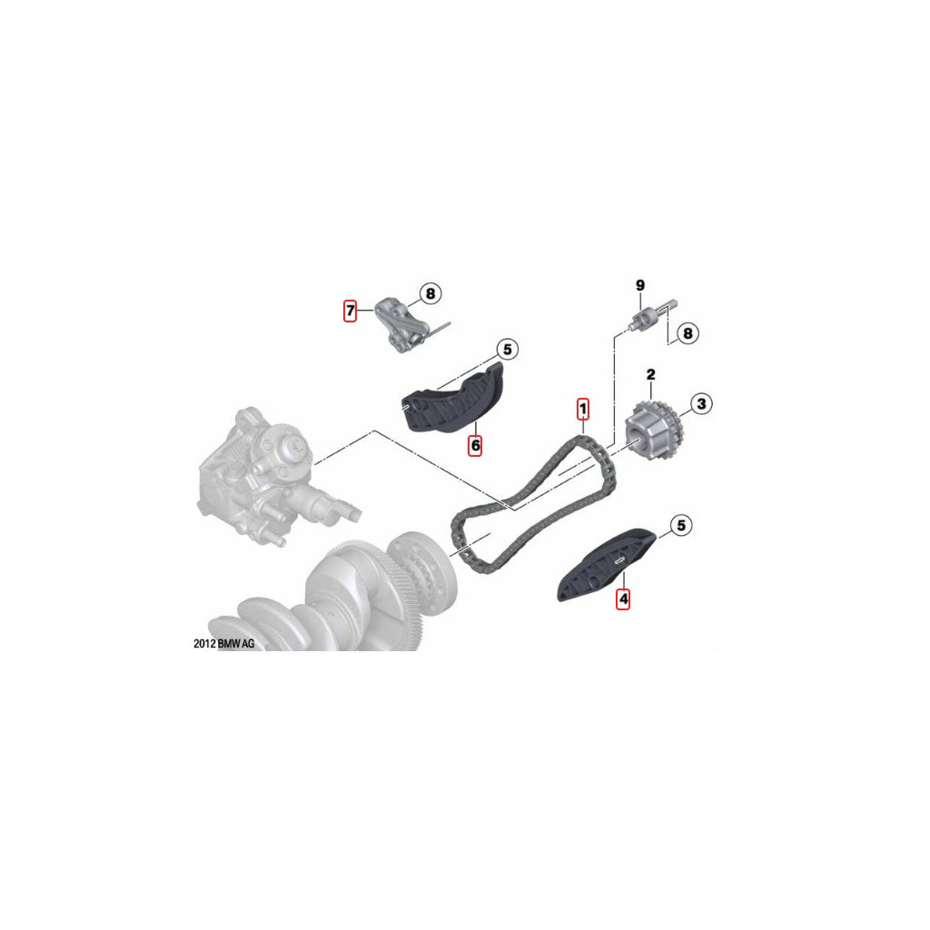 FEBI timing chain kit lower fits BMW N57D30 330d 335d 430d 525d 530d 535d X5 30d