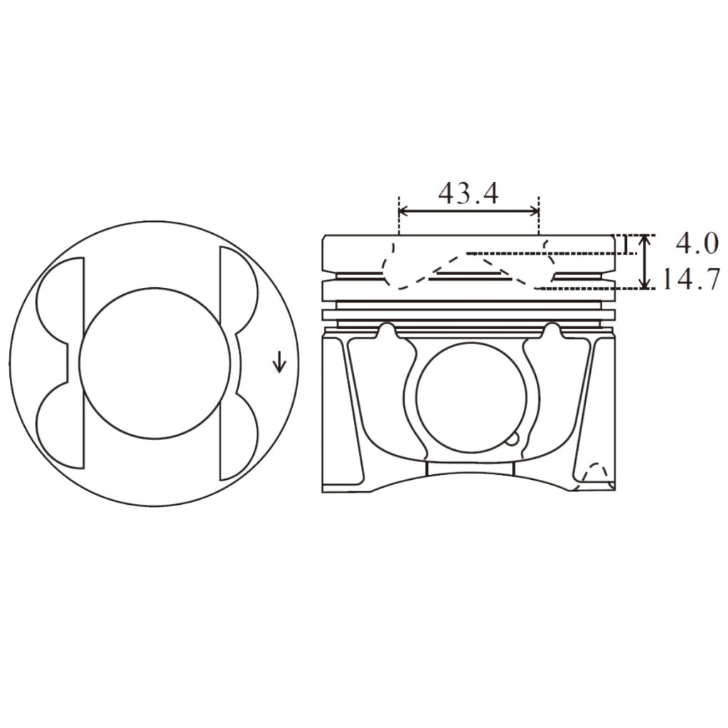 Piston 1-3 fits Mercedes E320-350 ML320-350 GL320-350 Sprinter 3.0 OM642