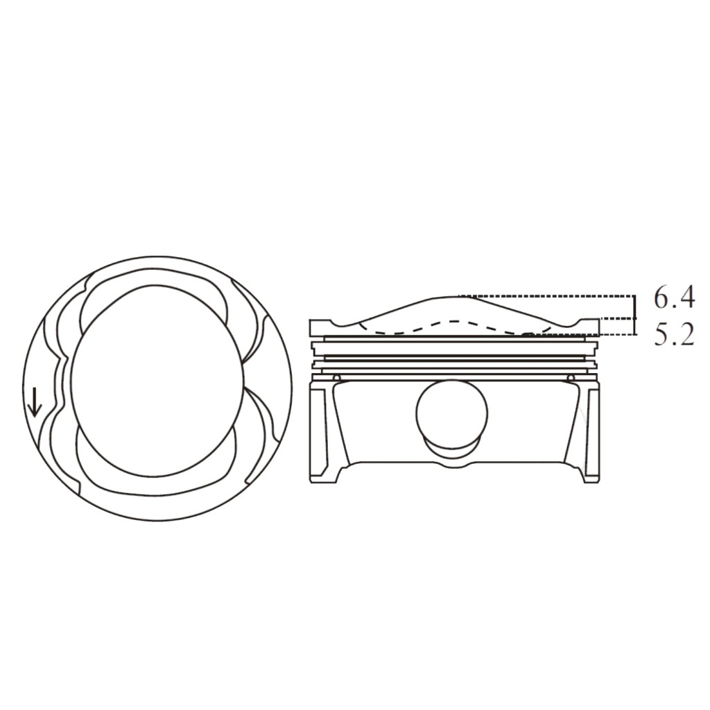 Engine piston set fits Ford Focus Kuga Escape Fusion C-S-Max 1.6 EcoBoost 2010-