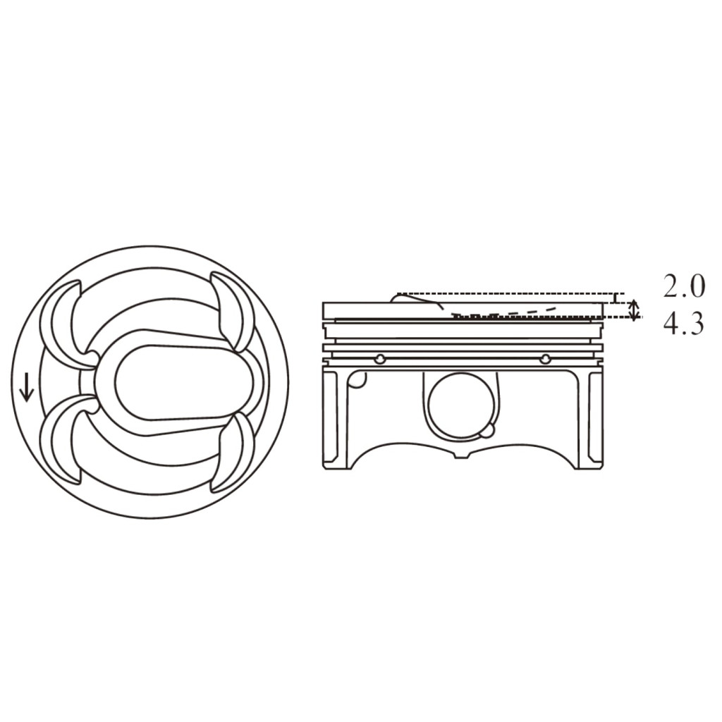 Piston set fits Volvo S60 S80 V60 V70 XC60 2.0T T5 B4204T7 B4204T6 2010-