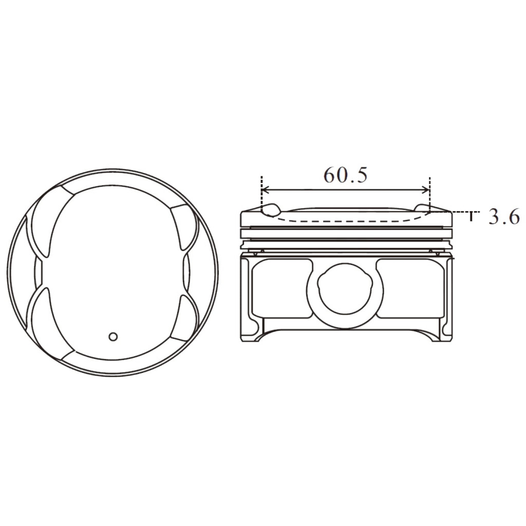 Piston set fits Peugeot 107 108 Aygo iQ Yaris Cuore Sirion 1.0 VTi 2004- 1KRFE