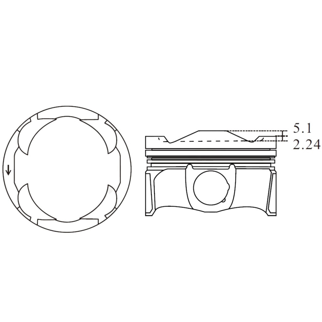 Piston set fits Opel Crossland X Corsa Combo Astra Mokka 1.2 2018- B12XHL F12XHT