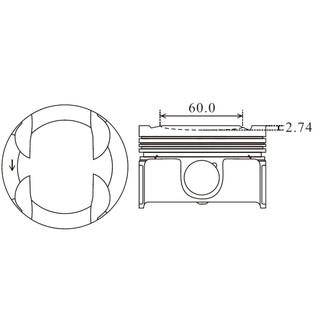 Piston set fits Audi A1 A3 Q2 Q3 1.4 TSI TFSI 2013- CPTA CZEA