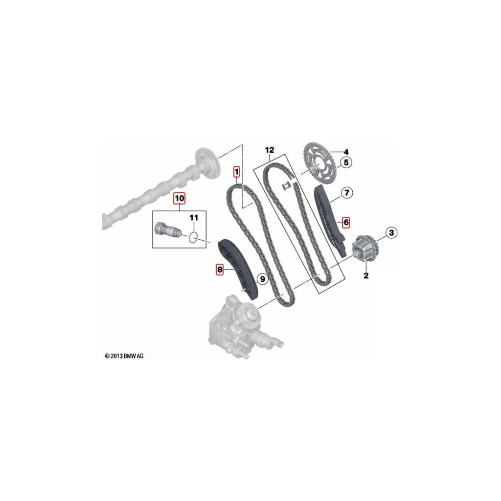 FEBI timing chain kit upper fits BMW N57D30 330d 335d 430d 525d 530d 535d X5 30d