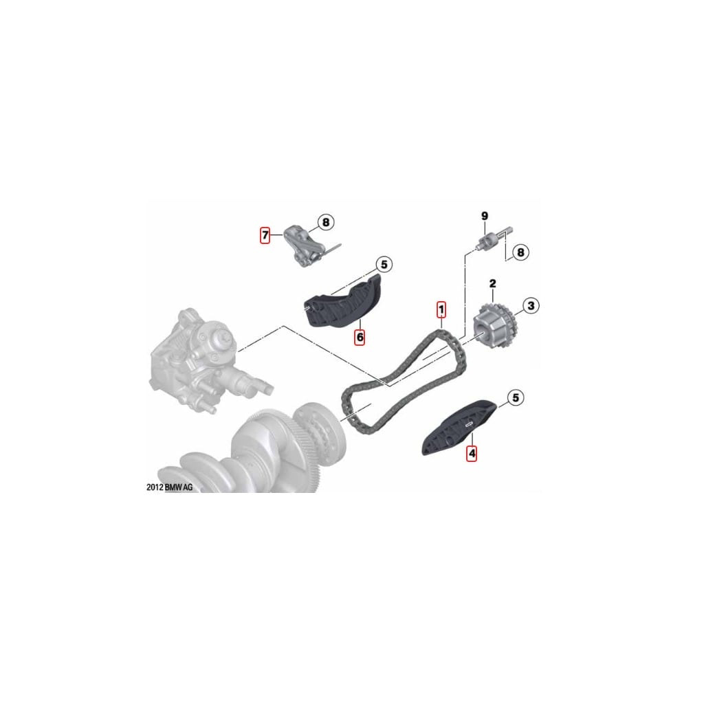 FEBI timing chain kit lower fits BMW N57D30 330d 335d 430d 525d 530d 535d X5 30d