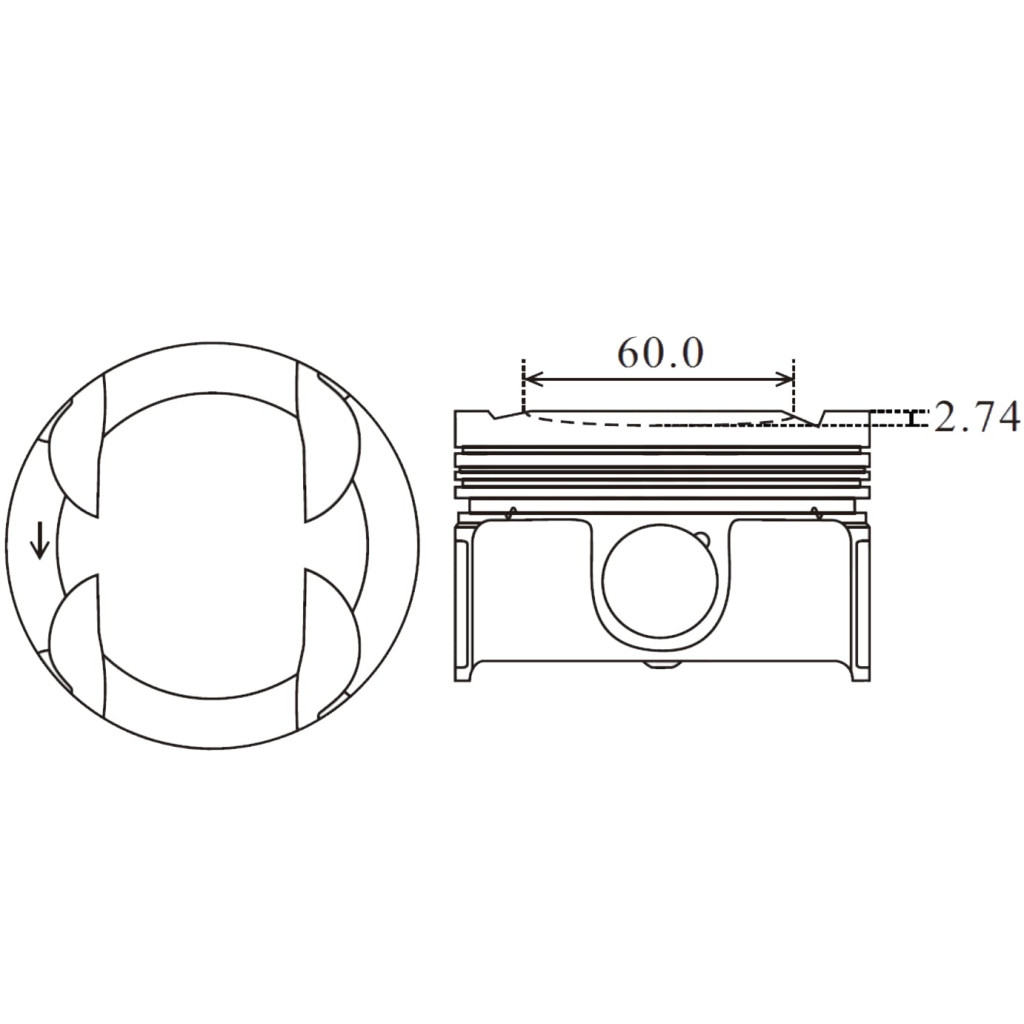 Piston set fits Audi A1 A3 Q2 Q3 1.4 TSI TFSI 2013- CPTA CZEA