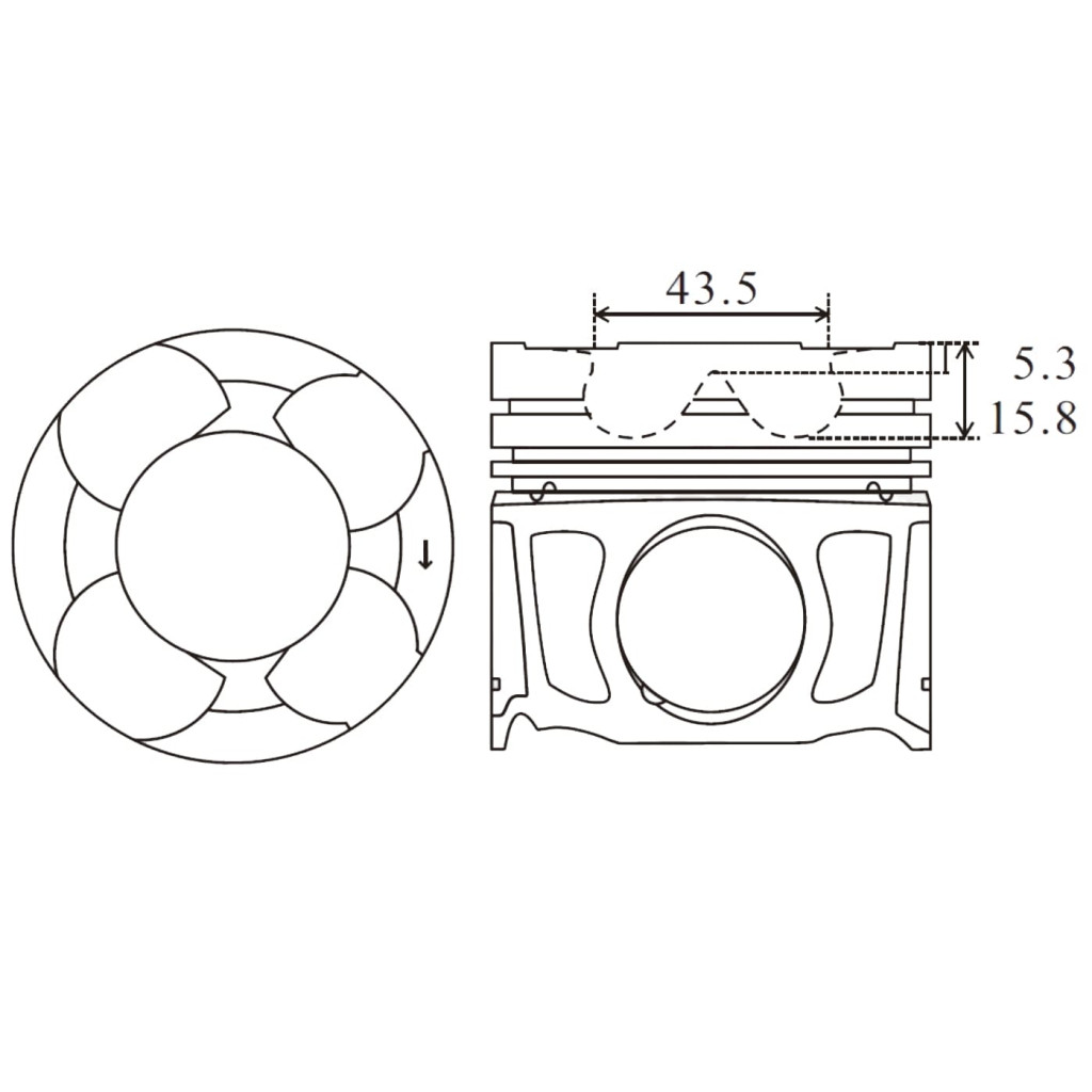 Engine piston set fits RAM 1500 EcoDiesel 3.0 V6 2014- 68147228AA