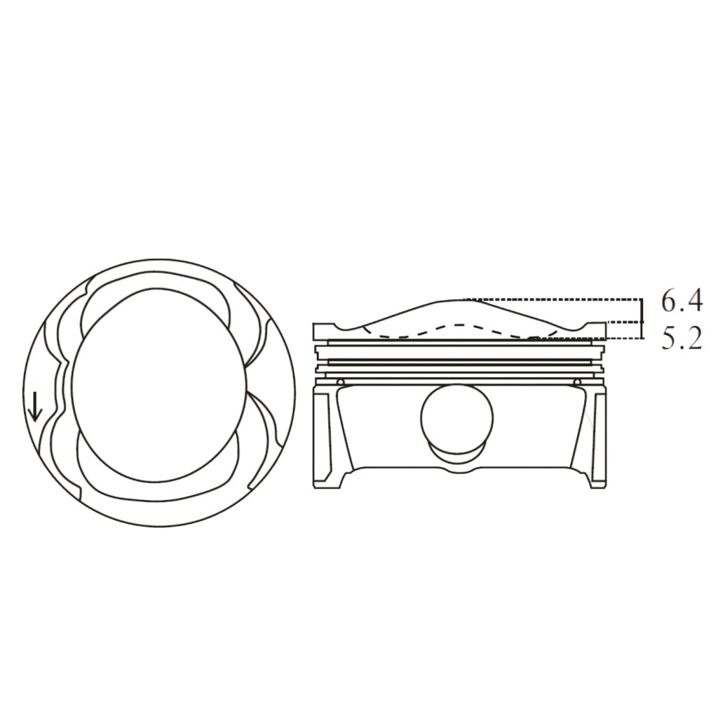 Engine piston set fits Ford Focus Kuga Escape Fusion C-S-Max 1.6 EcoBoost 2010-