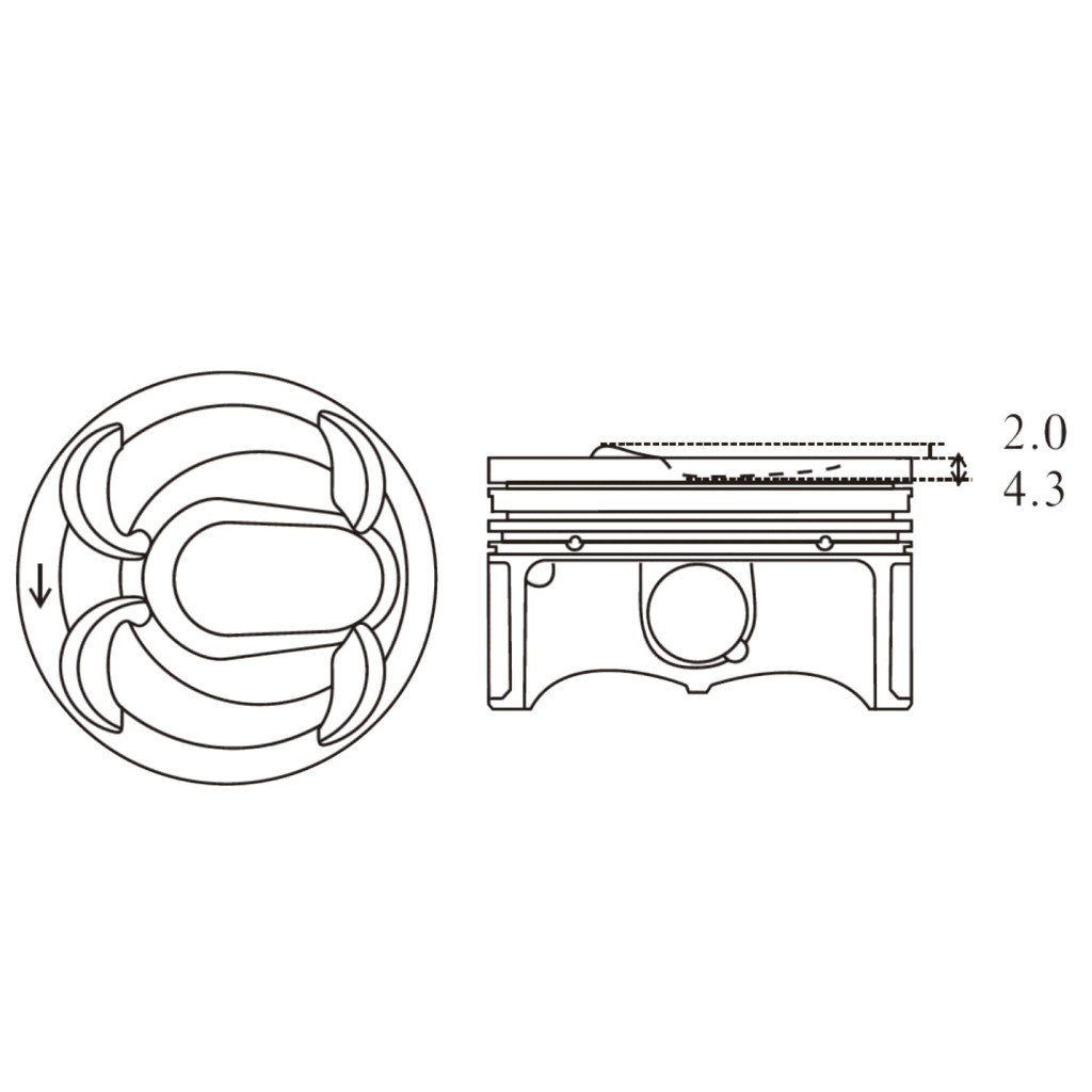 Piston set fits Volvo S60 S80 V60 V70 XC60 2.0T T5 B4204T7 B4204T6 2010-