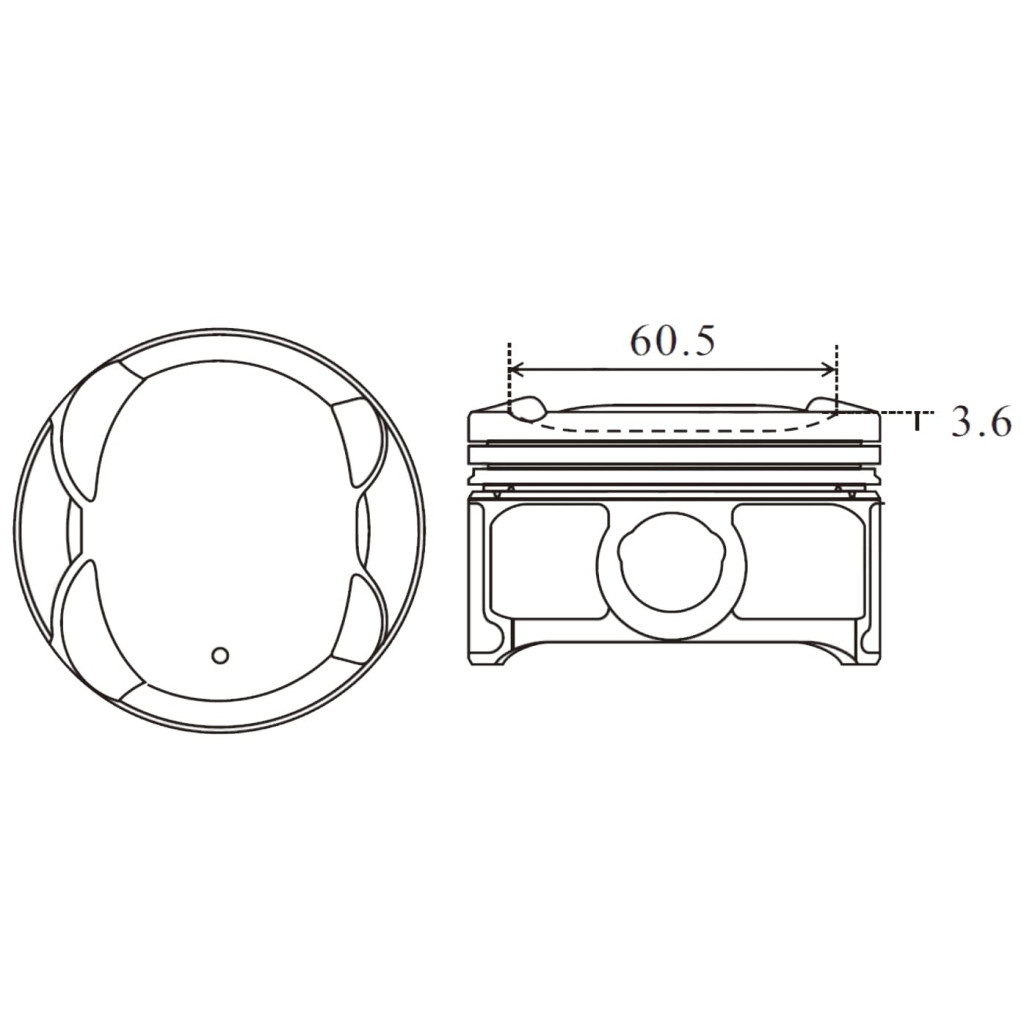 Piston set fits Peugeot 107 108 Aygo iQ Yaris Cuore Sirion 1.0 VTi 2004- 1KRFE
