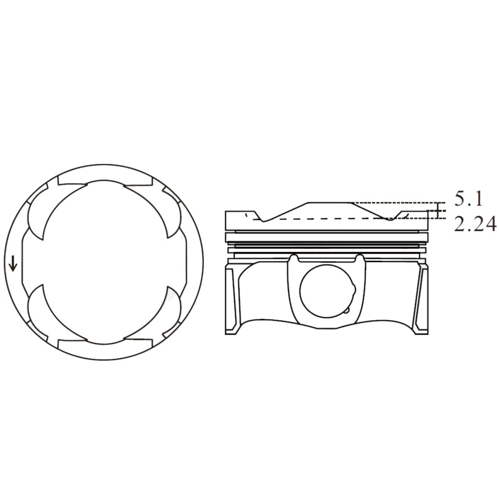 Piston set fits Opel Crossland X Corsa Combo Astra Mokka 1.2 2018- B12XHL F12XHT