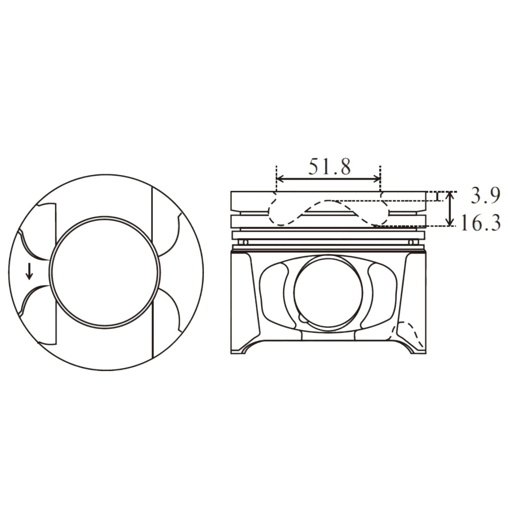 Piston set fits Toyota Hilux Land Cruiser Prado 3.0 D4D 2013- 13101-30200-01