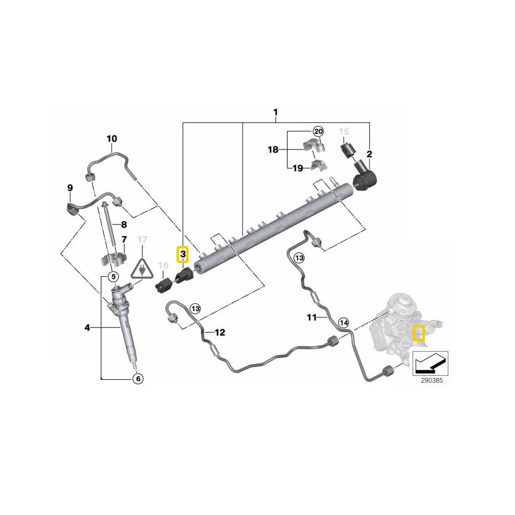 BOSCH 0281006245 diesel fuel pressure sensor fits BMW M550d 750d X5 X6 M50d