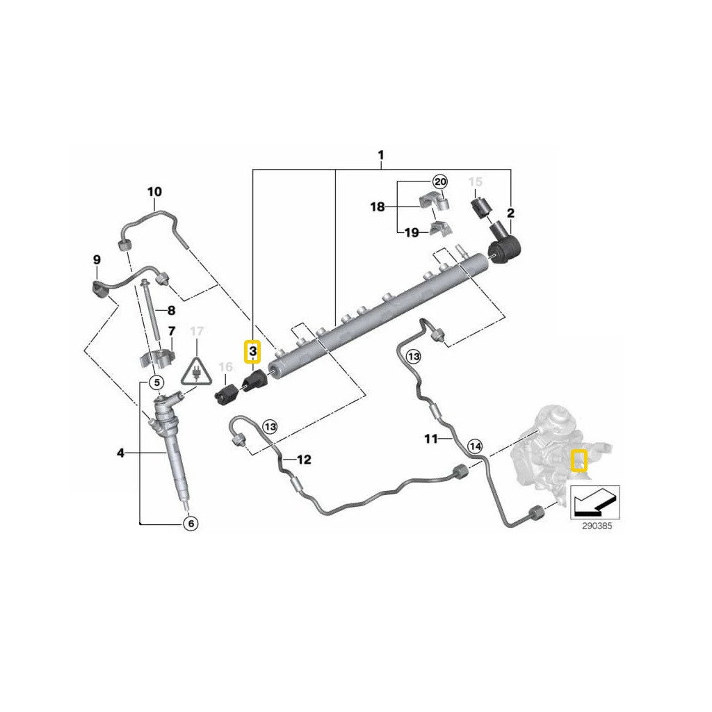 BOSCH 0281006245 diesel fuel pressure sensor fits BMW M550d 750d X5 X6 M50d