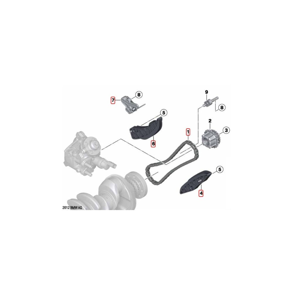 FEBI Timing chain kit lower fits BMW N57D30 330d 335d 430d 525d 530d 535d X5 30d