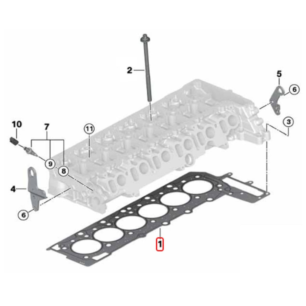 Head gasket fits BMW N57D30 330d 335d 430d 530d 535d X5 X6 30d 35d 2-hole