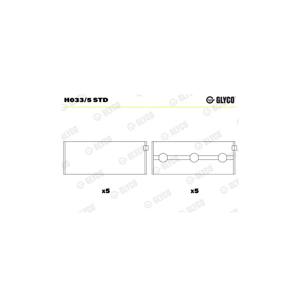 BMW M60B30 M60B40 M62B35 M62B44 M62B46 S62B50 V8 32V Main bearing Glyco H033/5
