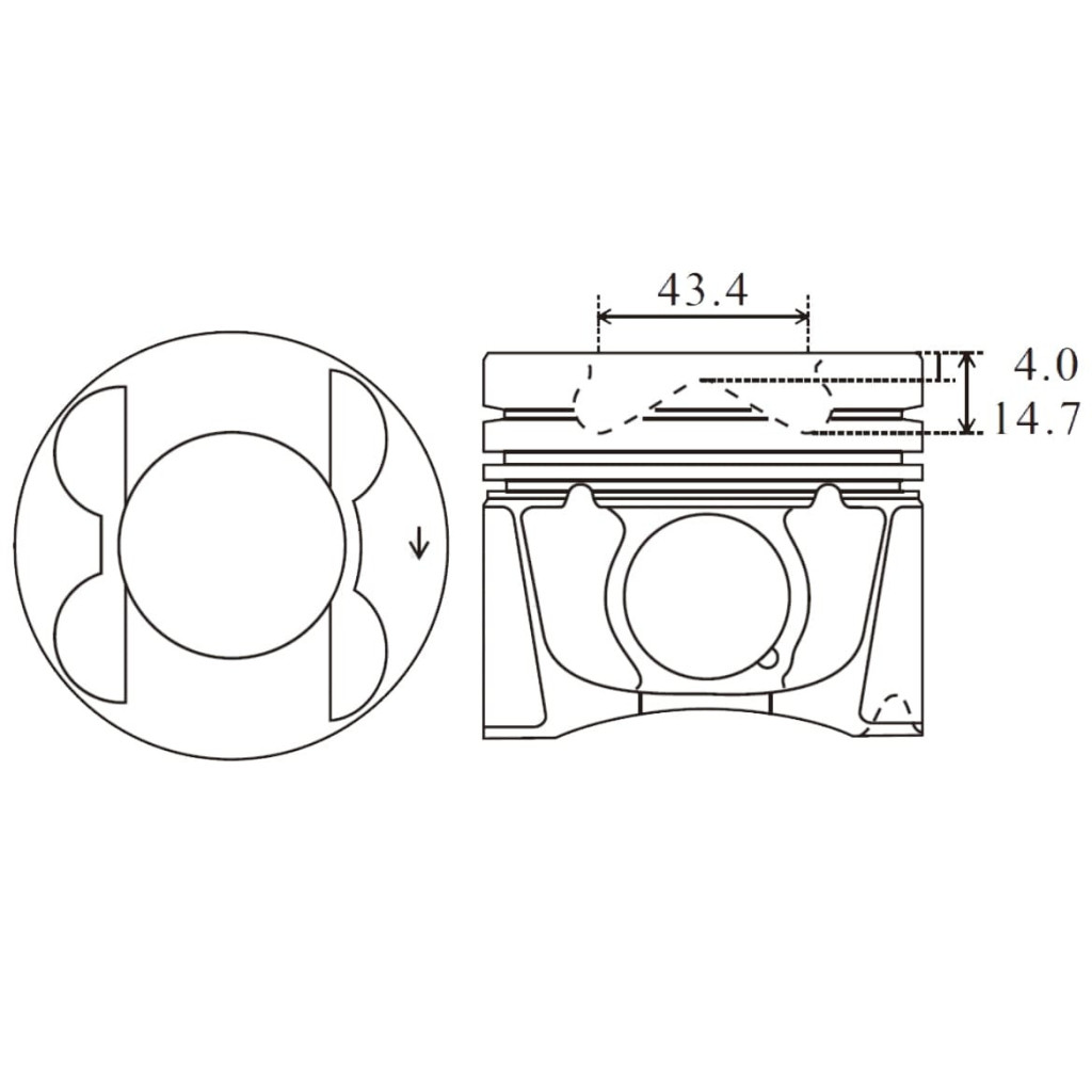 Piston 1-3 fits Mercedes E320-350 ML320-350 GL320-350 Sprinter 3.0 OM642