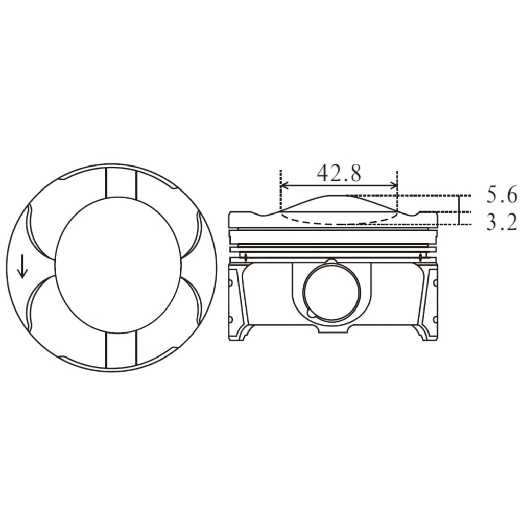 Piston set fits Ford Fiesta Focus EcoSport Mondeo C-Max Transit 1.0 EcoBoost Fox
