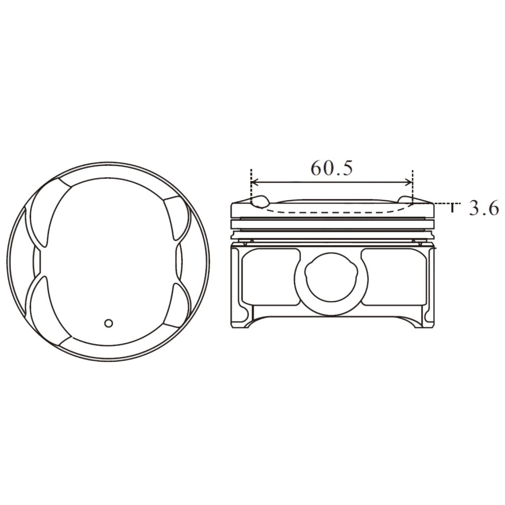 Piston set fits Peugeot 107 108 Aygo iQ Yaris Cuore Sirion 1.0 VTi 2004- 1KRFE