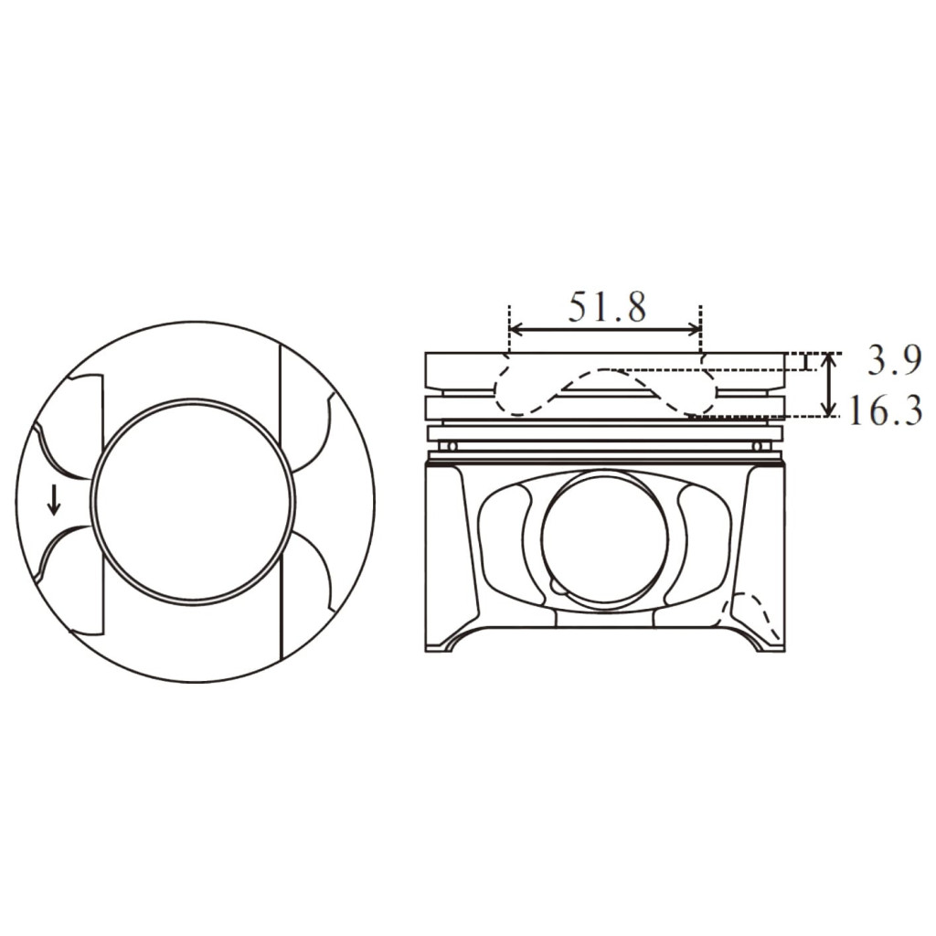 Piston set fits Toyota Hilux Land Cruiser Prado 3.0 D4D 2013- 13101-30200-01